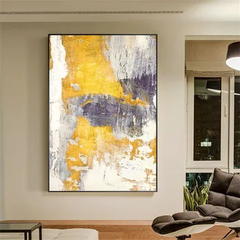 Plátno olejomaľba cuadros decoracion abstraktné žltá akryl nordic maľovanie na Stenu umenie Fotografie pre obývacia izba domov decor61