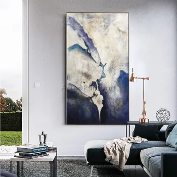 Plátno olejomaľba cuadros decoracion quadros nordic námornícka modrá abstraktné akryl Wall art Obrazy na steny v obývacej izbe dekor 45