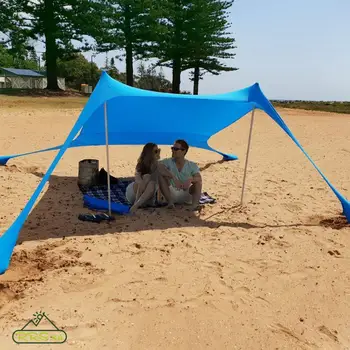Plážový Stan slnečník S Pieskom Stabilitu Tyče Prenosné Vonkajšie Markízy Veľké opaľovací Krém Anti-UV Stan Na Pláži, Camping Strany