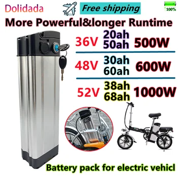 Portable52V e-bike batériu 1000W vysoký výkon lítiové batérie, hliníkové shell vhodný pre dlhodobú životnosť e-bike série