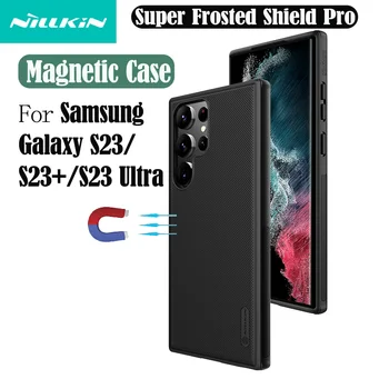 Pre MagSafe Pre Samsung Galaxy S23 Ultra Magnetické Prípade Nillkin Matné Shield Pro TPU Rám Zadný Kryt Pre Samsung S23 S23+ Plus