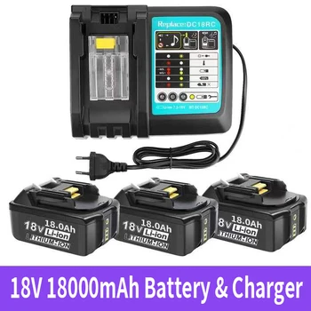 Pre Makita 18V 18000mAh Nabíjateľná Náradie Batérii s LED Li-ion Výmena LXT BL1860B BL1860 BL1850+3A Nabíjačky