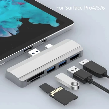 Pre Microsoft Surface 6 5 4 Dock Hub 5 v 1, USB, Dokovacia Stanica s 4K kompatibilný s HDMI 2 Porty USB 3.0 pre Pamäťovú Kartu