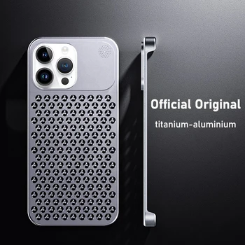 Pre iphone 15 14 13 Pro Max Prípade Metal Titanium Hliníkovej zliatiny Duté sa Odvod tepla Vôňa Ultra-tenké Ochranné prípadoch