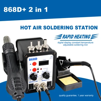Prenosné 2 v 1 Spájkovacie Stanice 868D Vysoký Výkon 700w Digitálne Spájkovacie a Prepracovať Stanice BGA Horúci Vzduch Spájkovačka Stanice