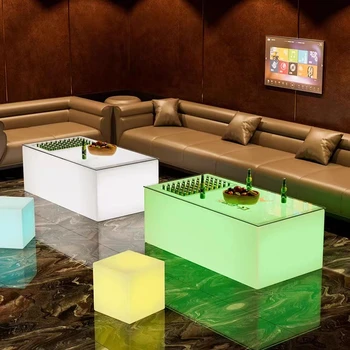 Prispôsobený KTV svetelný konferenčný stolík bar, nočný klub poľa karty stojan, bar, klub, obdĺžnikový bar karty stojan s ľadom slotu.