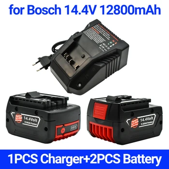 Pôvodné BAT614G Nabíjateľné Batérie 14,4 V 12800mAh Lítium-iónová pre Bosch 14,4 V Batéria BAT607G BAT614 BAT614G+ Nabíjačka