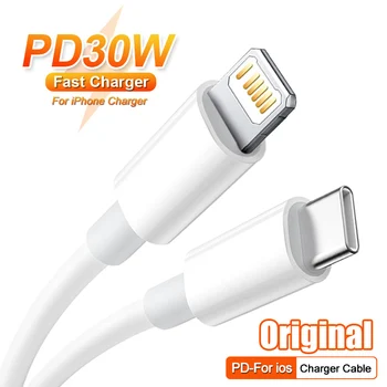 Pôvodné PD 30W Rýchlo Nabíjací Kábel Pre iPhone 14 8 12 13 Pro MAX MiNi XS XR SE iPad USB-C Pre Apple Lightning Kábel Príslušenstvo
