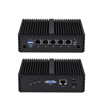 Qotom Q10821G5 Mini PC 5*2.5 GLan Celeron J6412 AES-NI 2GHz 2USB3.0 RJ45 COM DP VGA Proxmox Pfsense Firewall Smerovača Mini PC