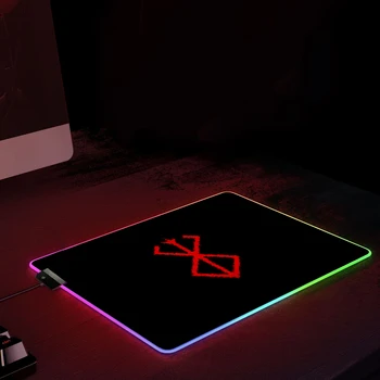 RGB Mousepad Xxl LED Podložka pod Myš Berserk 250x350 Stôl Mat Malý Koberec Pc Príslušenstvo Podložky Hra Rohože Deskmat Žiariace Herné Pad Mause