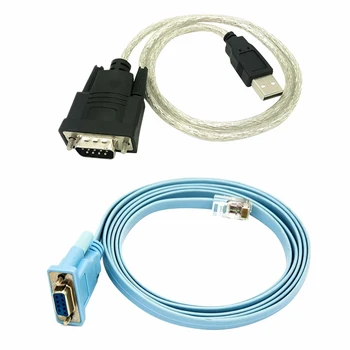 RJ45 Sieťový Kábel, Sériový Kábel Rj45, Aby DB9 A RS232 Na USB (2 V 1) CAT5 Ethernet Adaptér LAN Kábla Konzoly