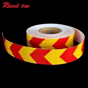Roadstar 50mm X 10m Reflexné Výstražné Pásky so Červená Biela Žltá Červená Žltá Čierna A Modrá, Biela Šípka Tlač pre Auto