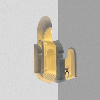 Rohu Vložené Nástenné svietidlo študovňa Ploche Dekorácie Florencia Architektonické Atmosféru Lampa Omietka Sconce