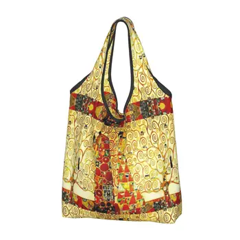Roztomilý Stromu Života, Gustav Klimt Nakupovanie Tote Tašky Prenosné Maliarske Umenie Potraviny Ramenný Shopper Taška