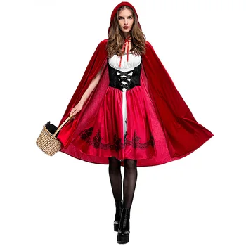 S-6XL Dospelých Žien Halloween Little Red Riding Hood Kostým Víla Cosplay Šaty halloween kostým