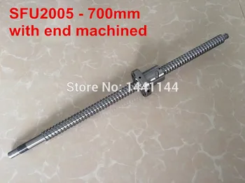 SFU2005 - 700 mm guľôčkovej skrutky + end obrábania pre BK/BF15 štandardné spracovanie