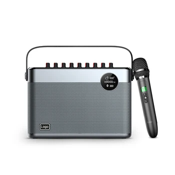 SHIDU T10 OEM 60W Home HiFi Audio Strany Reproduktor DSP Zvuk Bezdrôtový Mikrofón, Nabíjacie Prenosné Bluetooth Karaoke Reproduktor