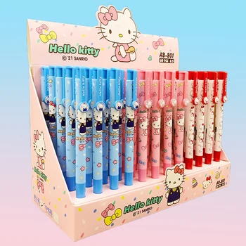 Sanrio Cartoon Guľôčkové 60pcs Pero Hello Kitty Melódie Office Modré Perá na Písanie Stlačte Guľôčkové Pero Študent Papiernictvo Veľkoobchod