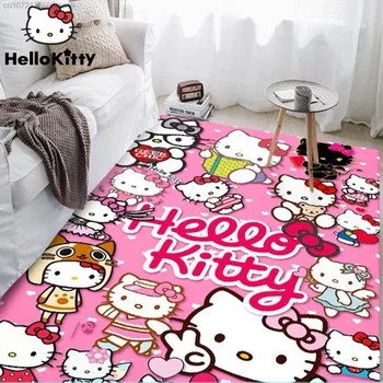 Sanrio Hello Kitty Koberec, Spálne, Obývacia Izba Roztomilý Podlahové Rohože Cartoon Estetické Koberce Tenký Štýl Anti-slip Dievčenskú Domáce Dekorácie