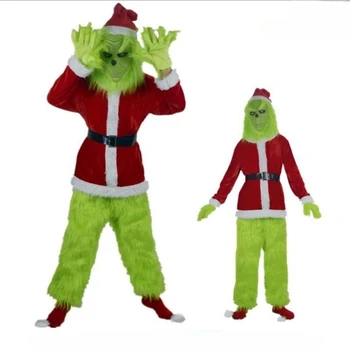 Santa Claus Halloween Zelené Vlasy Monster Cosplay Oblek, Kostým Party