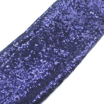Sequined Textílie, Čipky Na Šaty NavyBlue Celoplošný Vyšívané Textílie 3 mm Veľkosť Flitrami obrus 132cm
