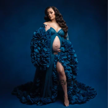 Sexy Materskej Fotografie Šaty Organza Prehrabať Tehotenstva Strieľať Šaty Dlhé Ženy Maxi Materskej Šaty Foto Prop YEWEN