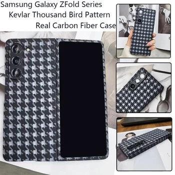 Skutočné Uhlíkové Vlákna Kevlar Obal Pre Samsung Galaxy Z Zložiť 3 4 Tisíc Vtákov Vzor Aramid Carbon Fiber Z Násobne 5 Cove.