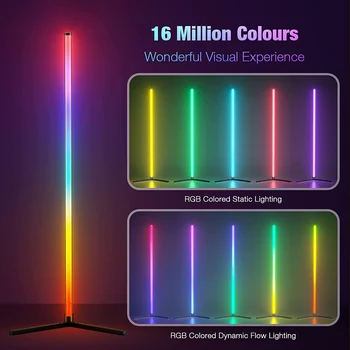 Smart RGB Farebný Sen Poschodí Lampa s Hudbou Sync Moderné 16 Miliónov Farieb Zmena Stojí Náladu Svetlo s APP & Diaľkové Ovládanie
