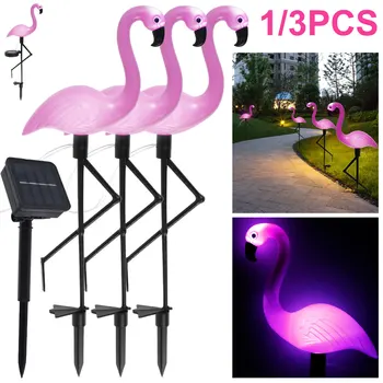 Solárne Flamingo Svetlo IP55 Vodotesný LED Ružové Plameniaky Vklad Svetlo Krajiny Zem Lampa pre Vonkajšie Záhradné Park Cesta 2023