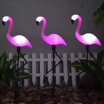 Solárne Flamingo Vklad Svetla Svietidlo Solárny Cesty, Osvetlenie Nepremokavé Vonkajšie Slnečné Svetlo Trávnik na Dvore Lampa pre Záhrada