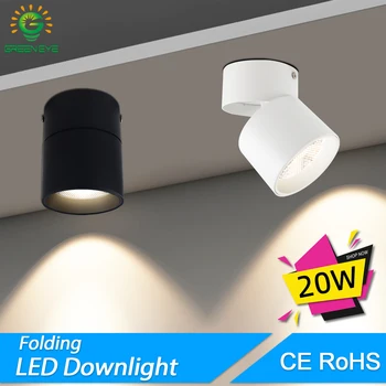 Spot LED Downlight Skladacia 10W 15W 20W Led Reflektor, AC 220V Povrchovú montáž Hliníkových LED Stropné Spoty Lampa Na Domácej Kuchyni