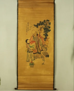 Starožitný maľovanie tradičnej Čínskej boh dlhovekosti maľovanie prejdite maľovanie,starého papiera, maľovanie