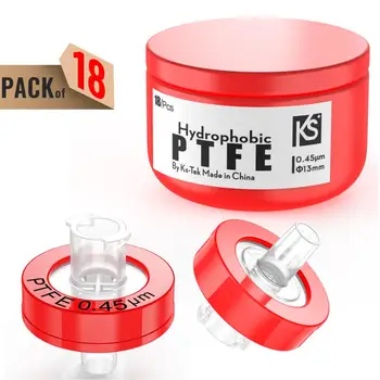 Striekačkových Filtrov,PTFE Membrána 0.45 µm Veľkosť Pórov,13mm Priemer,hydrofóbna,18Pcs od Ks-Tek