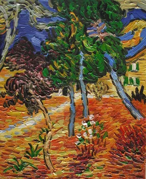 Stromy v Záhrade St. Paul Nemocnice Vincent Van Gogh Olejové Maľby Ručne Maľované Krajiny Umenia na Plátno na Stenu Decor