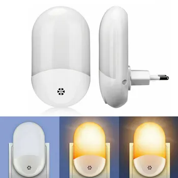Súmraku do Úsvitu Automatické LED Nočné Svetlo elektrickej siete V Súmraku do Úsvitu, Snímač Svetla Lampy Teplá Biela US/UK/EU Plug