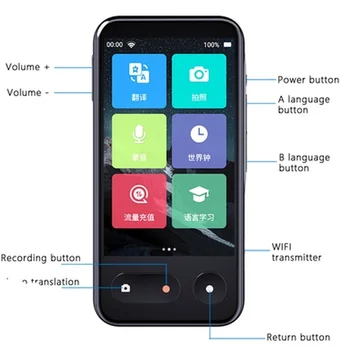 T7 Smart Prekladateľ on-Line, off-line Okamžité Preložiť 138 jazykov podporuje Foto Preklad Spojiť S WiFi 4G Hotpot
