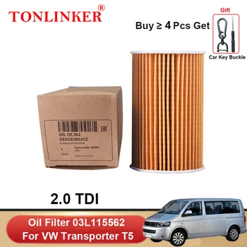 TONLINKER Auto olejový Filter 03L115562 Pre VW Volkswagen Transporter T5 2009 2010 2011 2012 2013 2014 2015 Diesel 2.0 TDI 03L115466