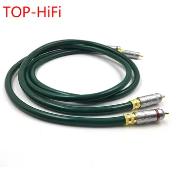 TOP-HiFi Pár Typ-2 Pozlátené RCA Konektor Audio Kábel 2RCA Samec Samec Pomocou Kábla pre FURU--CH FA-220