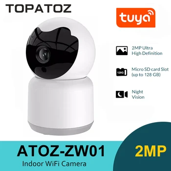 TOPATOZ Tuya 2MP IP WiFi Kamera 1080P Bezdrôtový Baby Monitor Nočné Videnie Detekcia Pohybu Dohľadu Bezpečnostné Kamery CCTV