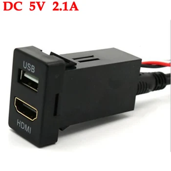 TOYOTA Špeciálne 5V 2.1 Auto Rozhranie USB Zásuvky Nabíjací Adaptér USB HDMI Audio Zásuvka Použiť pre TOYOTA Corolla Auris Avensis RAV4