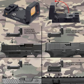 Taktické Mini Trijicon RMR VISM Flip Up Red Dot Sight Reflex Collimator S Glock 17 1913 20 mm Železničnej Montáž Optických Riflescope
