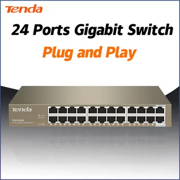 Tenda 24 portový Prepínač 1000M Desktop Switch Hub Siete Modul Typu Ethernet Switch TEG1024M 24GE Rj45 Podpora VLAN