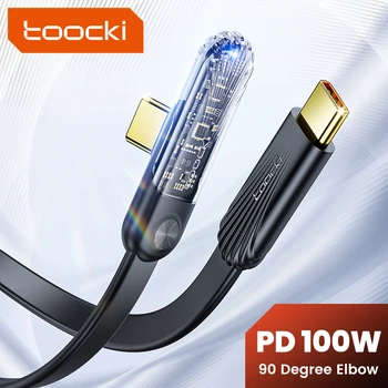 Toocki 100W USB C Typu C Kábel PD Rýchle Nabíjanie Nabíjací Kábel Dátový Kábel Pre Macbook Huawei Xiao POCO Samsung Mobilný telefón