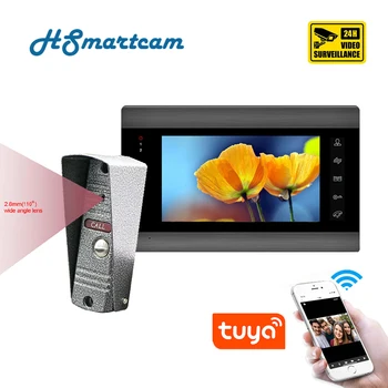 Tuya App Domov 7 Palcový Bezdrôtový Wifi Smart IP Video Zvonček Intercom Systém 1xTouch Obrazovke Monitora s Dverami Telefón 1080P Fotoaparát