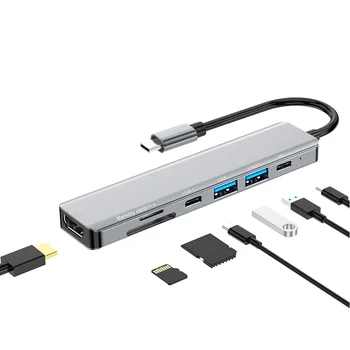 Typ-c Rozbočovač HDMI kompatibilné Dokovacej Stanice, USB Rýchlosť Adaptér Converter Hliníkové Zliatiny Bývanie Ovládač-zadarmo
