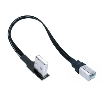 USB 2.0 A Samec na USB B Mužského Typu B BM Up&Down&Správny a Ľavý Uhol Tlačiareň, skener 90 stupňov kábel 5cm-300 BM Šikmého Kábel