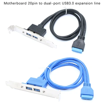 USB Do 20 Pin Dátový Kábel Doska 0,5 m Dual-port Rozšírenie Rámček Predlžovací Kábel Pevne High Speed 5Gbps Hlavičky Dátový Kábel