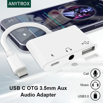 USB Typ C pre RJ45 Ethernet Lan Adaptér/Kábel Kábel iPad USB C OTG 3.5 mm Aux Audio Adaptér/Card Reader/Konektor Podpora PD 60W
