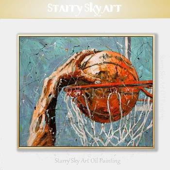 Umelec Ručne maľované Steny Umenie Slam dunk Oi Maľovanie na Plátno Pop Výtvarné Umenie Hrať Basketbal Slam Dunk olejomaľba na Wall Art