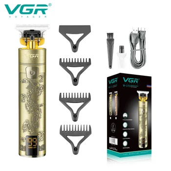 VGR Hair Clipper Elektrický Zastrihávač Chĺpkov Profesionálne Kadernícke Stroj Ročníka, LED Displej, Nabíjateľná Hair Clipper pre Mužov V-076